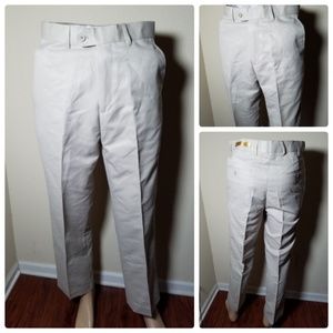 Fariani Italy Khaki Flat Front Dress Pants